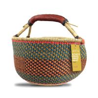 Ayeya Handwoven Market Style Grass Basket 15" x 9" x 14"