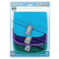 ChicoBag Blue, Purple & Green Reusable rePETe Snack Bags 6 1/2 x 9 1/2