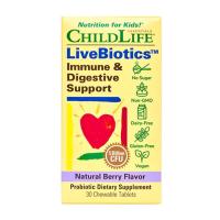 ChildLife Essentials LiveBiotics Immune and Digestive Support 30 chewable tablets