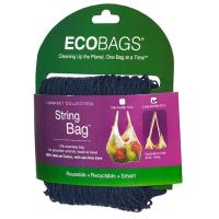 ECOBAGS Organic Cotton Storm Blue Long Handle String Bag