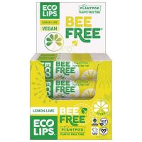 Eco Lips Plant Pod Bee Free Lemon Lime Lip Balm Display 24 (0.15 oz.) tubes