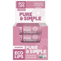 Eco Lips Plant Pod Pure & Simple Raspberry Lip Balm Display 24 (0.15 oz.) tubes