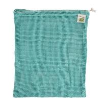 ECOBAGS Washed Blue Net Drawstring Reusable Bags 10 x 12