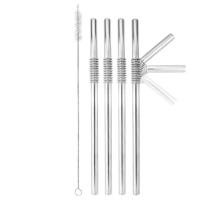 Harold Import Company Turtleneck Bendable Silver Drinking Straw Set of 4