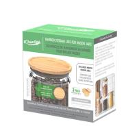 Masontops Wide Mouth Timber Top Bamboo Storage Lids 3 count