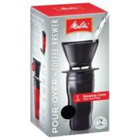 Melitta Black Pour-Over Coffee Brewer Cone with Travel Mug 1 cup