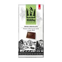 Milkboy Finest Swiss 72% Dark Chocolates with Crispy Mint 3.5 oz. bar