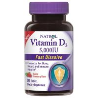 Natrol Vitamin D-3 Bone & Joint Fast Dissolve Strawberry Tablets 5,000 IU 90 count