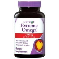 Natrol Extreme Omega-3 Fish Oil Lemon Softgels 2,400 mg 60 count