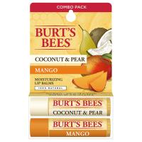 Burt's Bees Coconut & Pear and Mango Lip Balm 2 (0.15 oz.) tubes in blister box