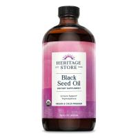 Heritage Store Organic Black Seed Oil 16 fl. oz. glass bottle