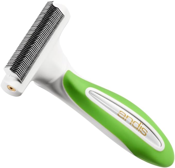 Andis Premium Fine-Tooth Deshedding Rake - White-Green