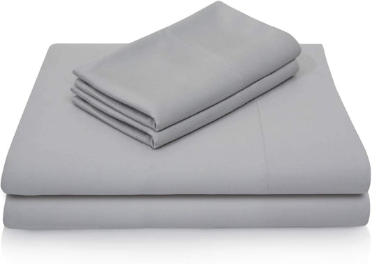 MALOUF 100% Rayon from Bamboo Sheet Set, King, Ash