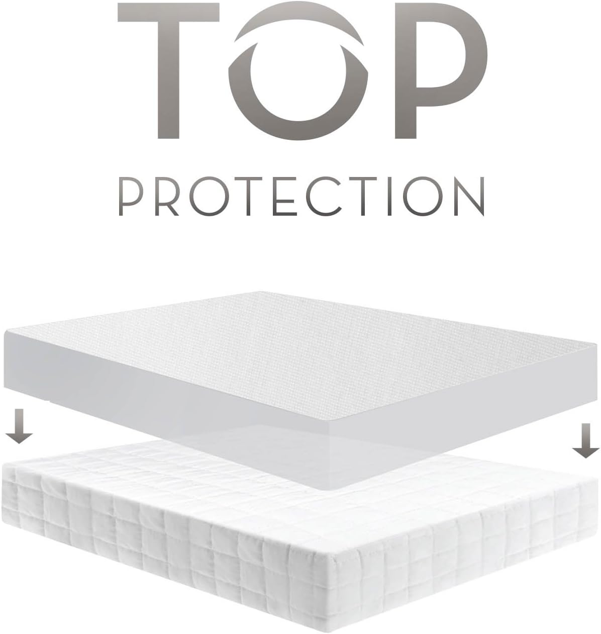 MALOUF Smooth 100% Waterproof Hypoallergenic Mattress Protector with 15-Year Warranty Queen, White