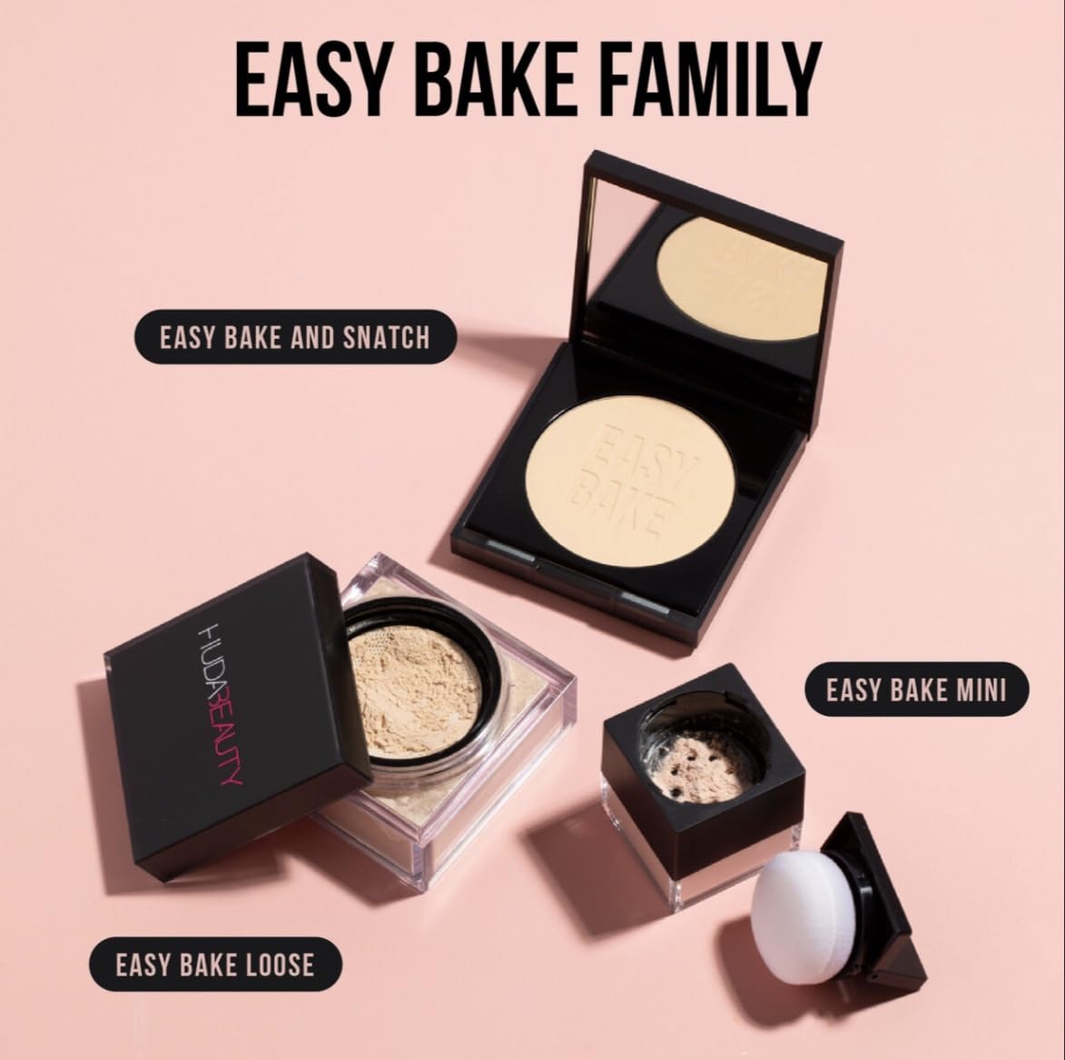 HUDA BEAUTY Easy Bake and Snatch Pressed Talc-Free Brightening and Setting Powder Poundcake