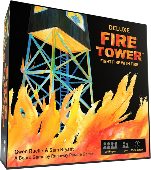 Runaway Parade Games Deluxe Fire Tower Board Game- Fight fire with fire in This fast paced, competitive strategy game | Easy to Learn | 10+ | 15-30 min