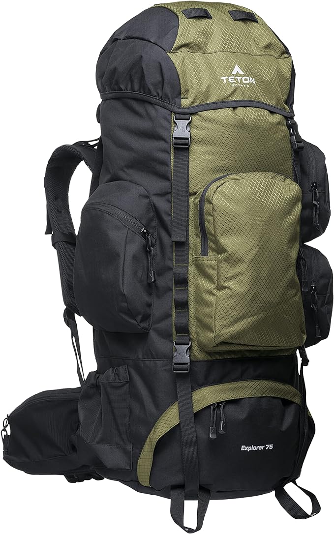 TETON 65L, 75L, 85L Explorer Internal Frame Backpack for Hiking, Camping, Backpacking, Rain Cover Included