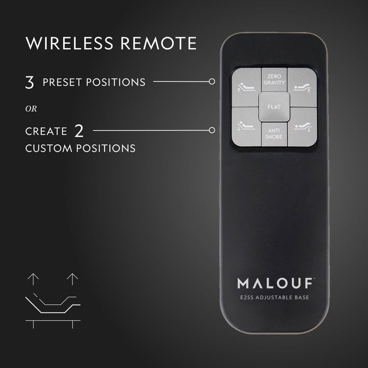 Malouf E255 Adjustable Base: Budget-Friendly Comfort with Wireless Control and Pre-Set Position